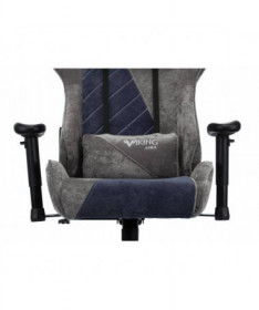 Кресло игровое бюрократ viking x fabric серый серо голубой с подголов крестовина пластик