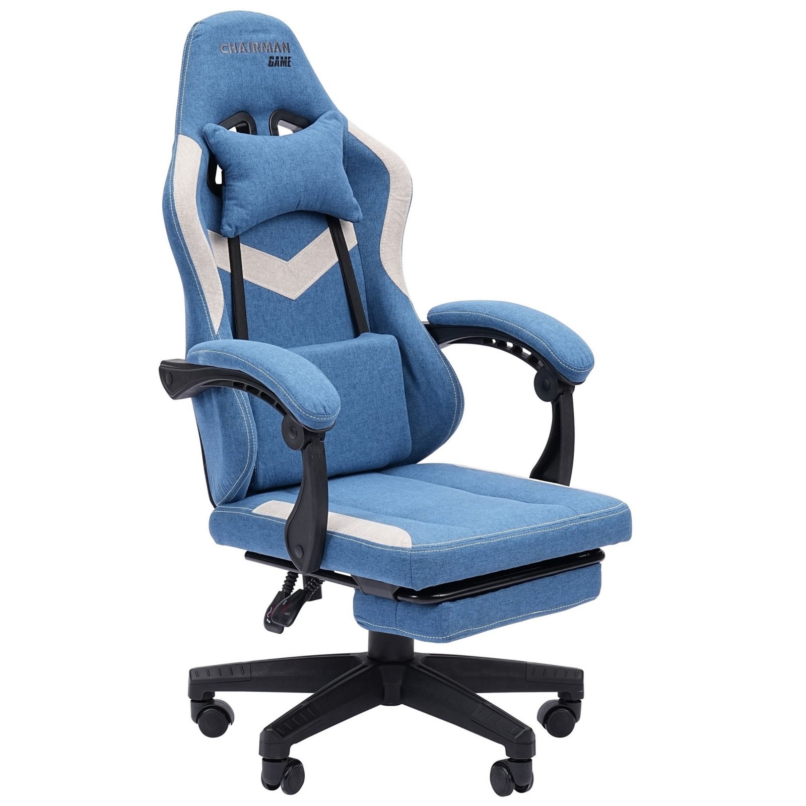 Игровое компьютерное кресло CHAIRMAN 26 ткань, голубой/бежевый