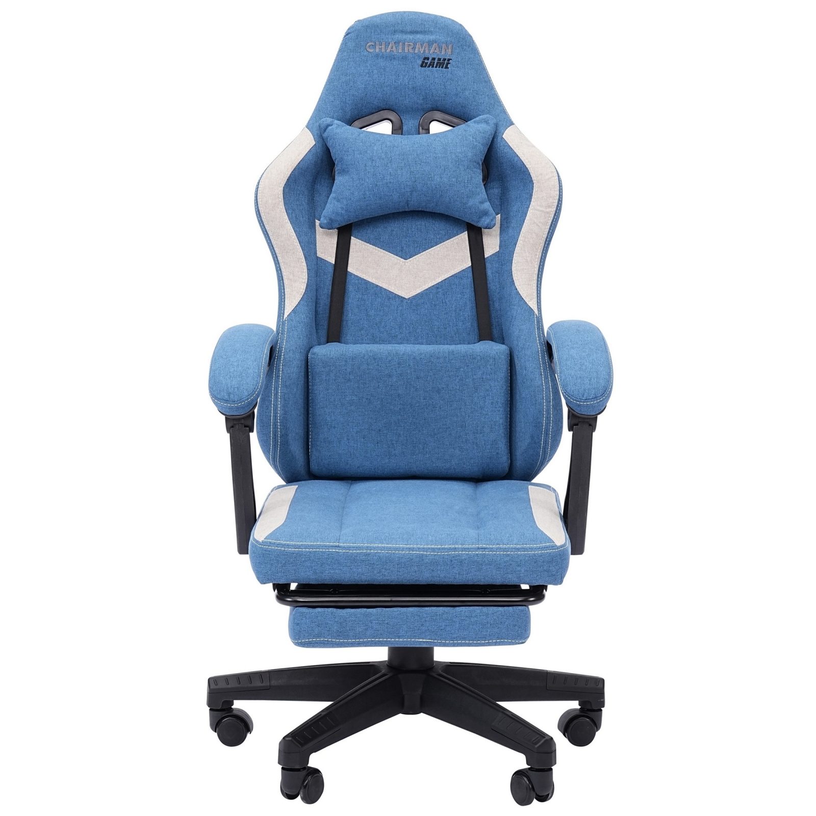 Игровое компьютерное кресло CHAIRMAN 26 ткань, голубой/бежевый