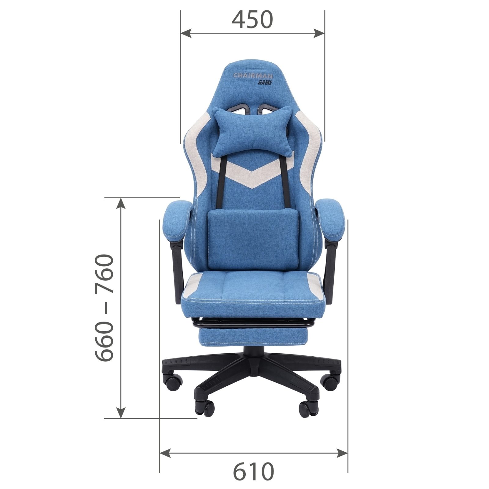 Игровое компьютерное кресло CHAIRMAN 26 ткань, голубой/бежевый