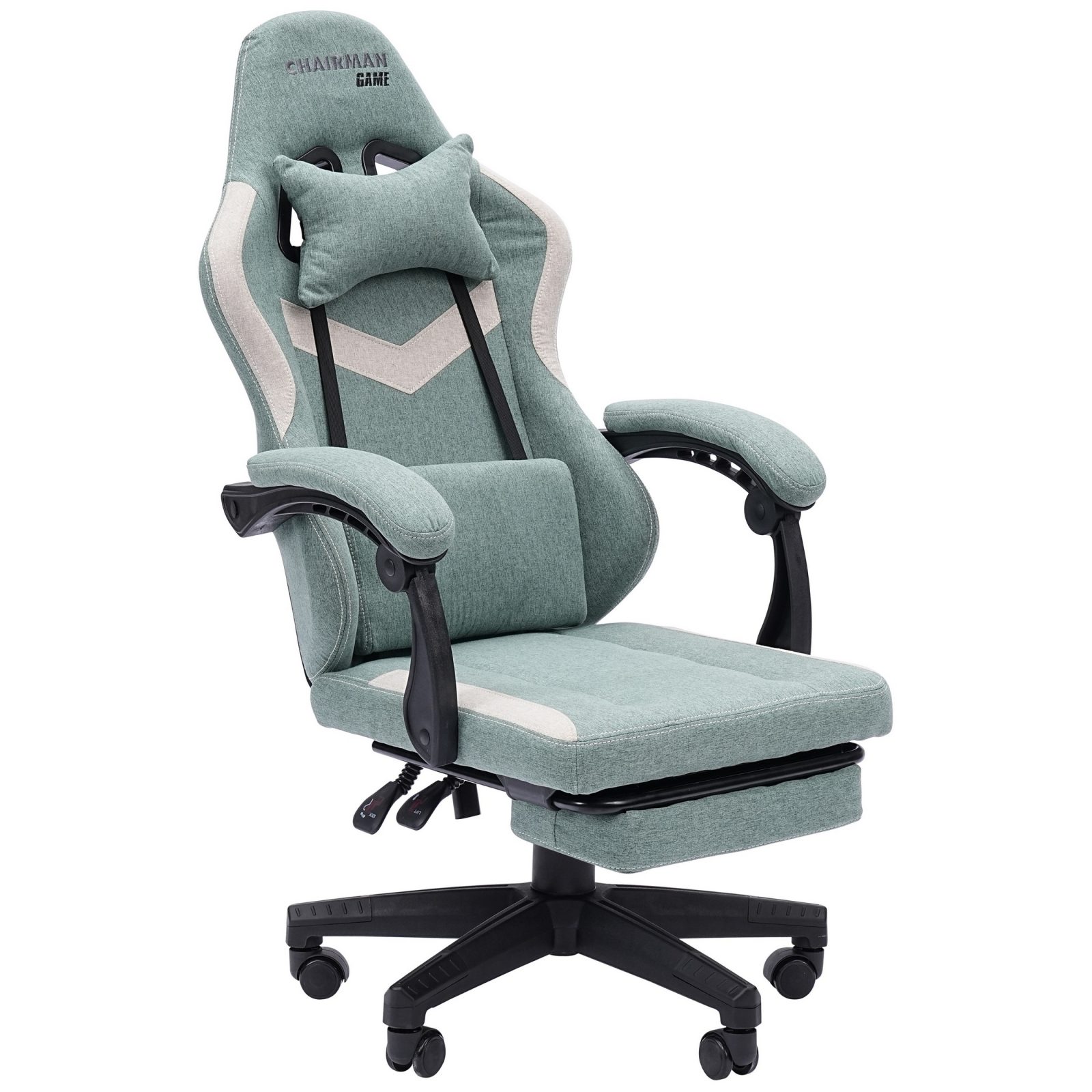 Игровое компьютерное кресло CHAIRMAN 26 ткань, зеленый/бежевый