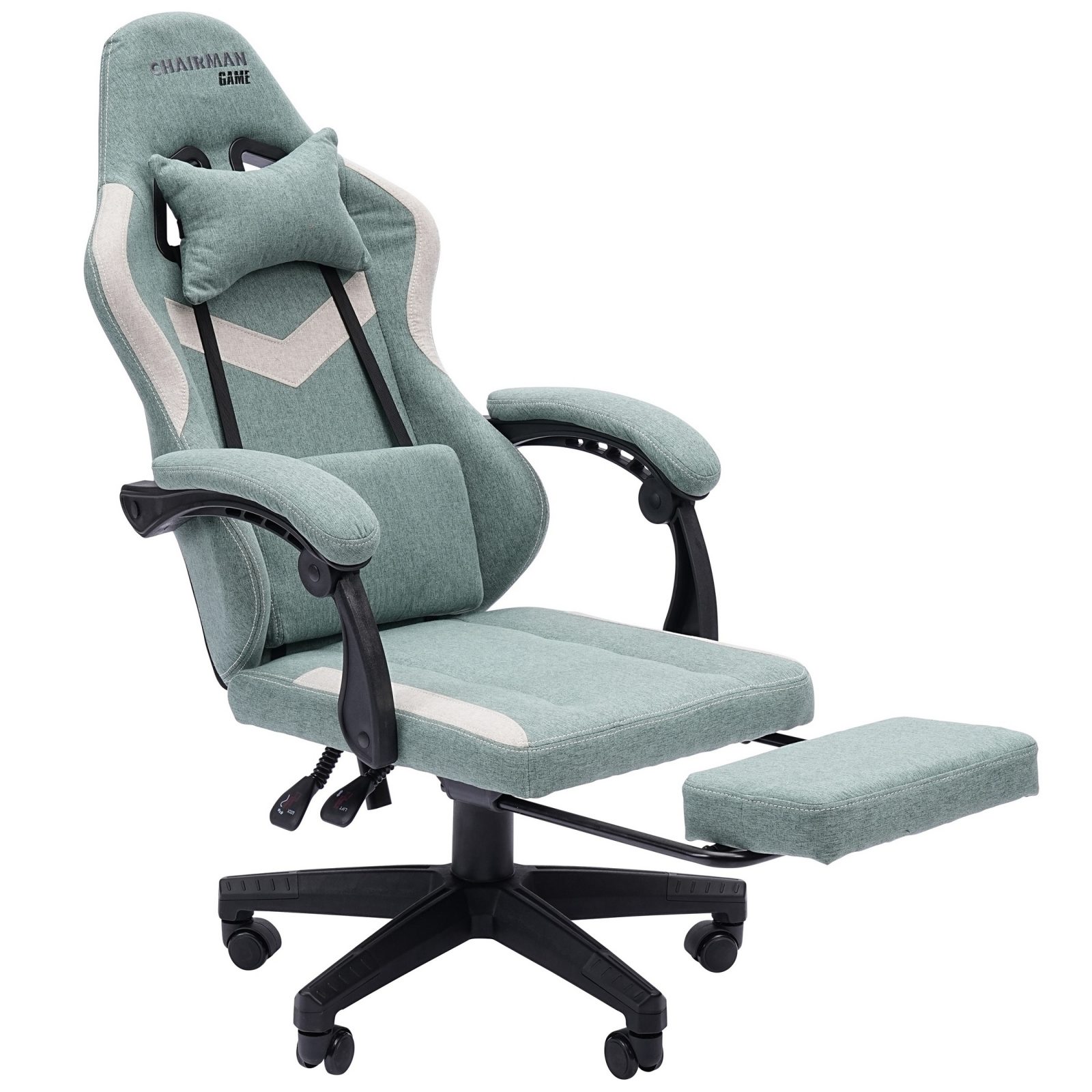 Игровое компьютерное кресло CHAIRMAN 26 ткань, зеленый/бежевый