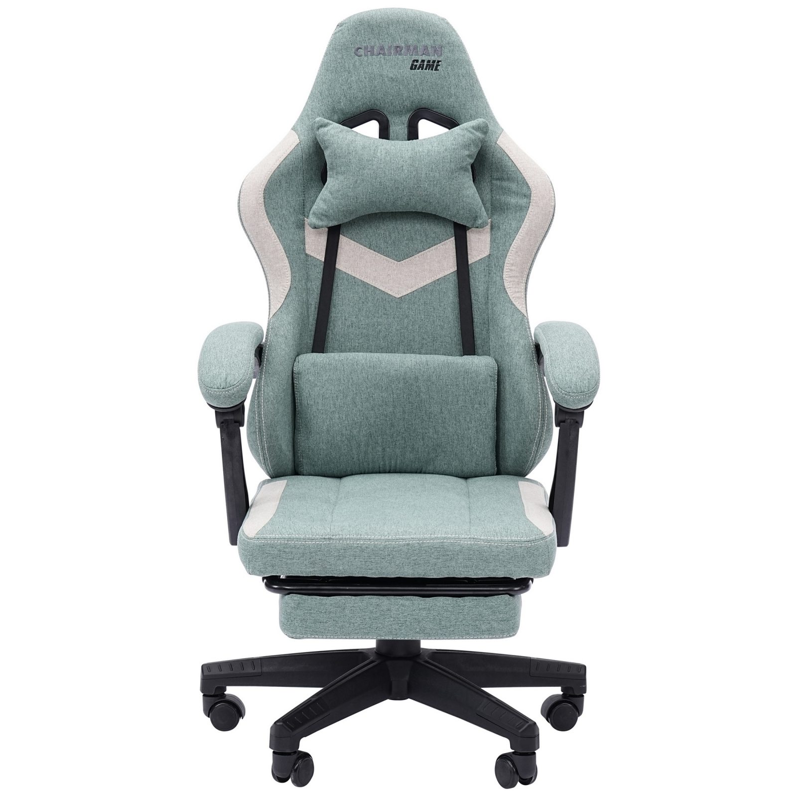 Игровое компьютерное кресло CHAIRMAN 26 ткань, зеленый/бежевый