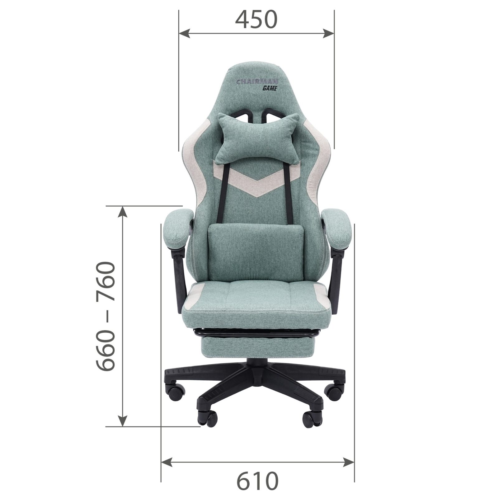 Игровое компьютерное кресло CHAIRMAN 26 ткань, зеленый/бежевый
