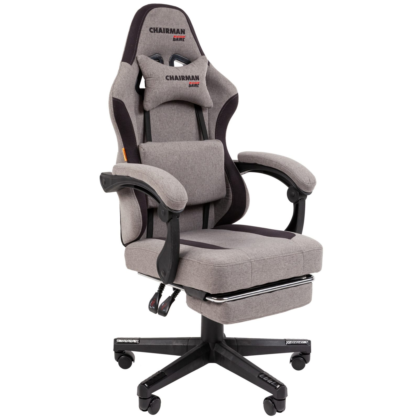 Игровое компьютерное кресло CHAIRMAN 27, ткань, серый/черный (M)