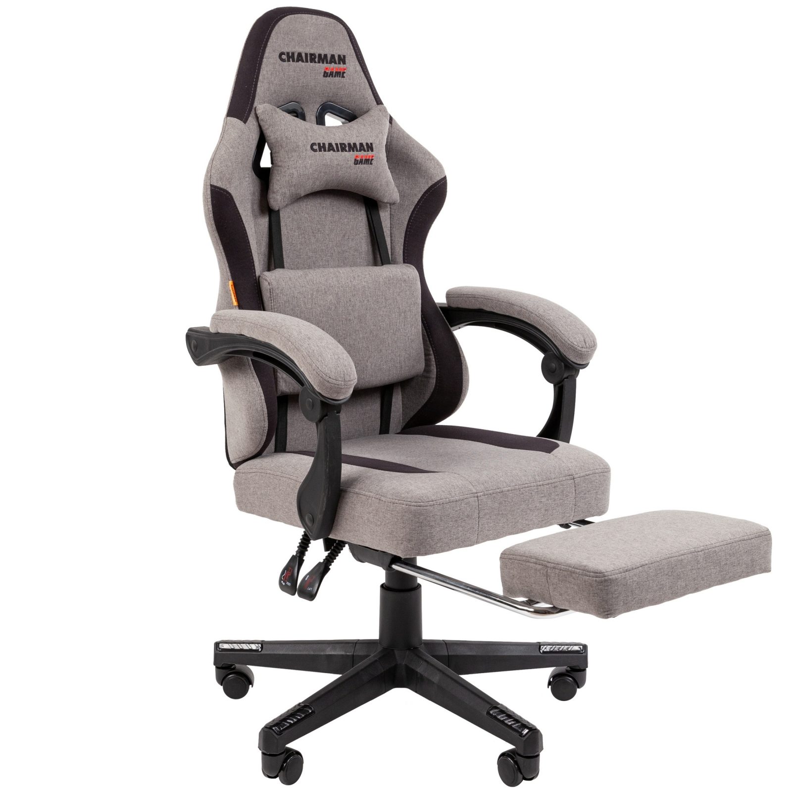 Игровое компьютерное кресло CHAIRMAN 27, ткань, серый/черный (M)