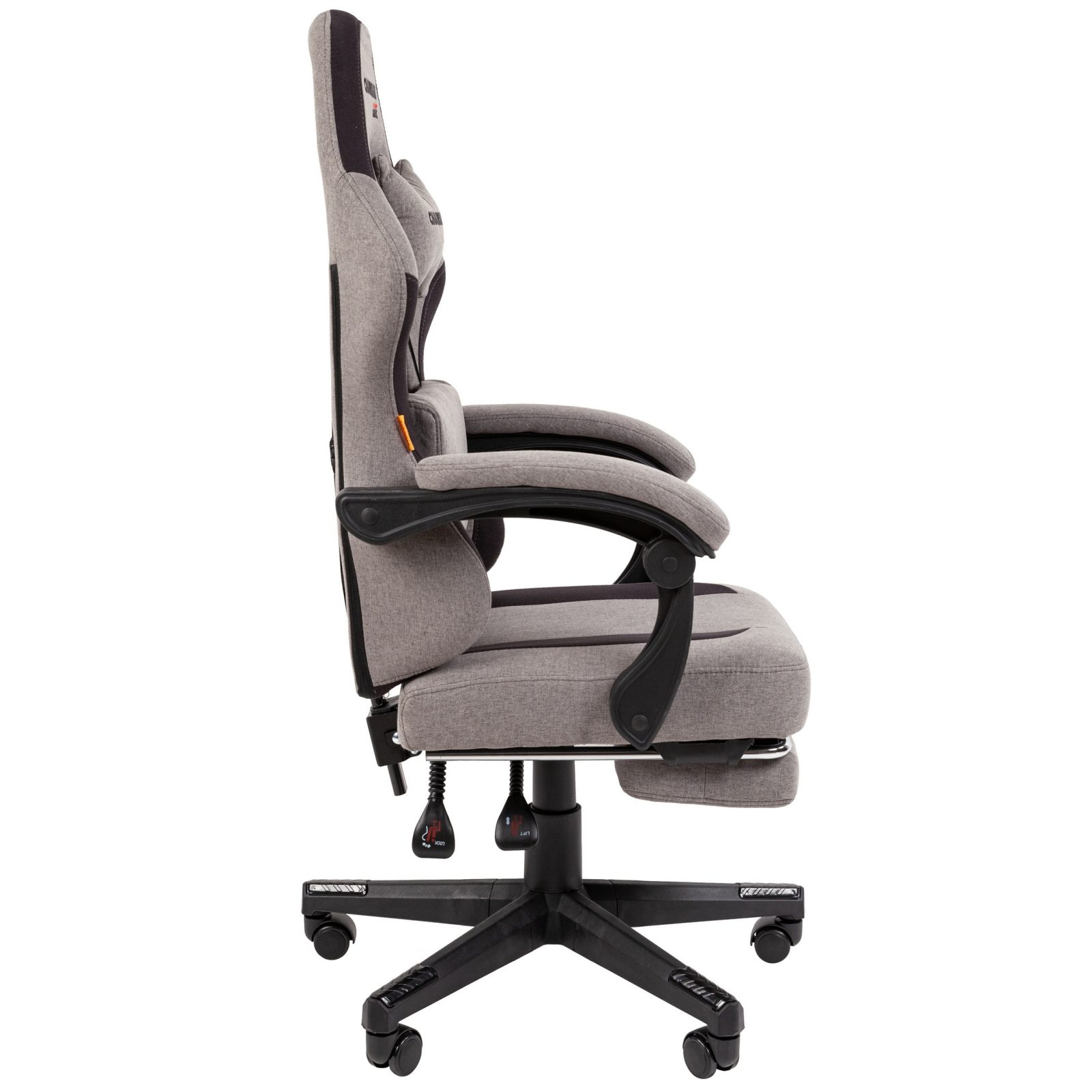 Игровое компьютерное кресло CHAIRMAN 27, ткань, серый/черный (M)