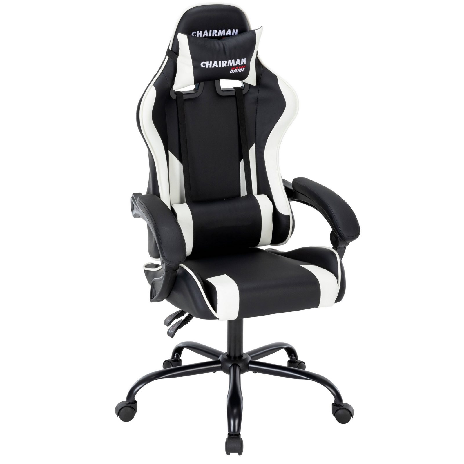 Игровое компьютерное кресло CHAIRMAN 41, экокожа, черный/белый