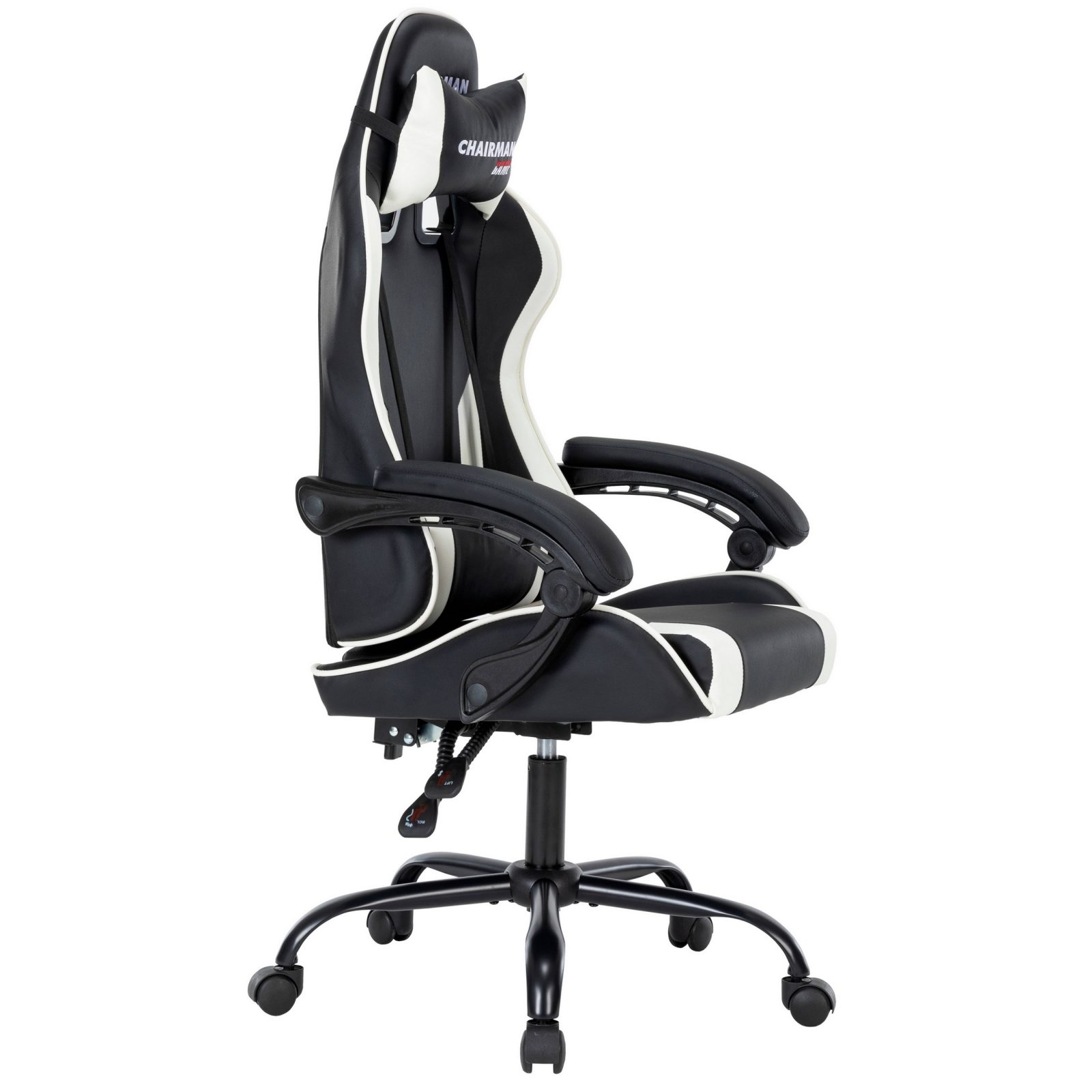 Игровое компьютерное кресло CHAIRMAN 41, экокожа, черный/белый