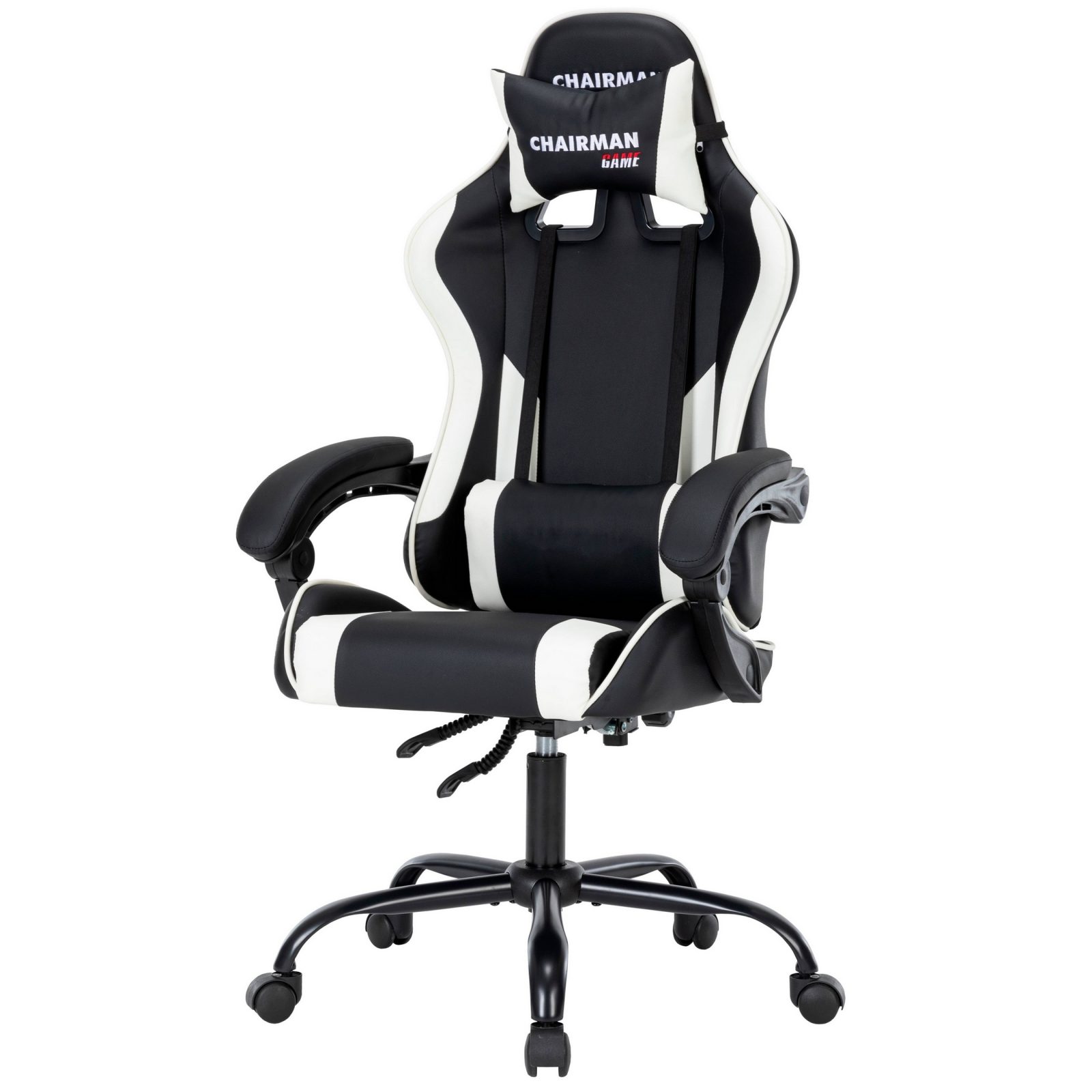 Игровое компьютерное кресло CHAIRMAN 41, экокожа, черный/белый
