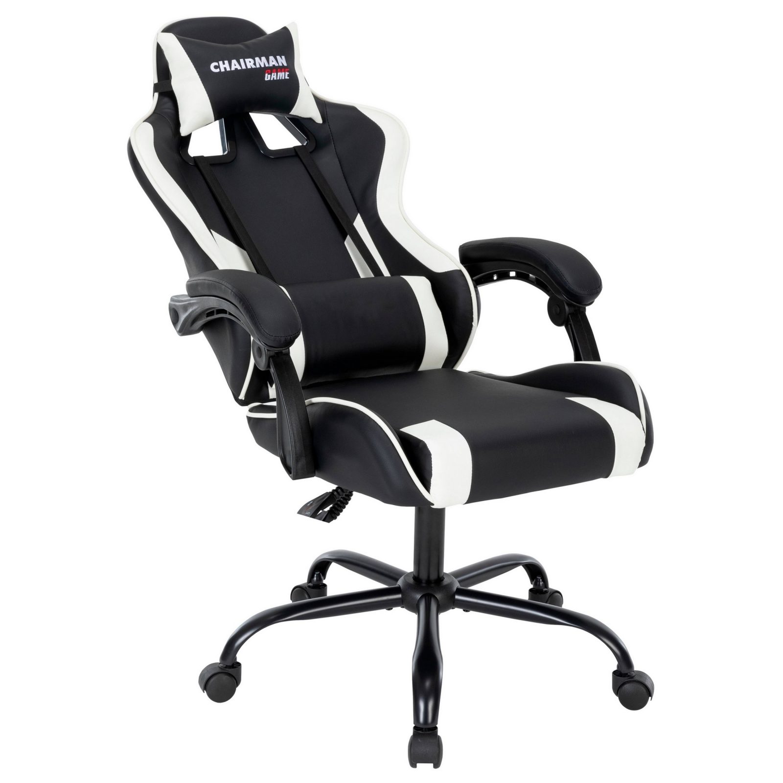 Игровое компьютерное кресло CHAIRMAN 41, экокожа, черный/белый