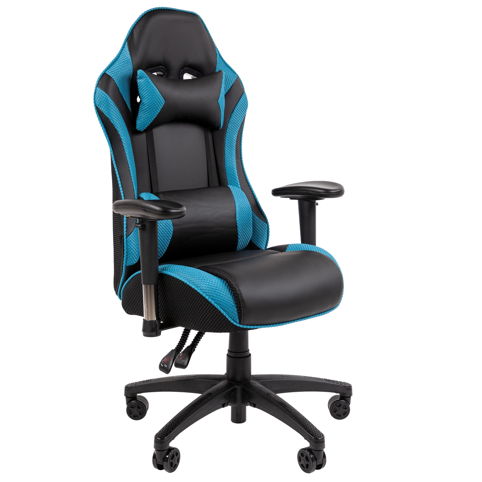 Игровое компьютерное кресло CHAIRMAN 43, экокожа, черный/бирюзовый (M)