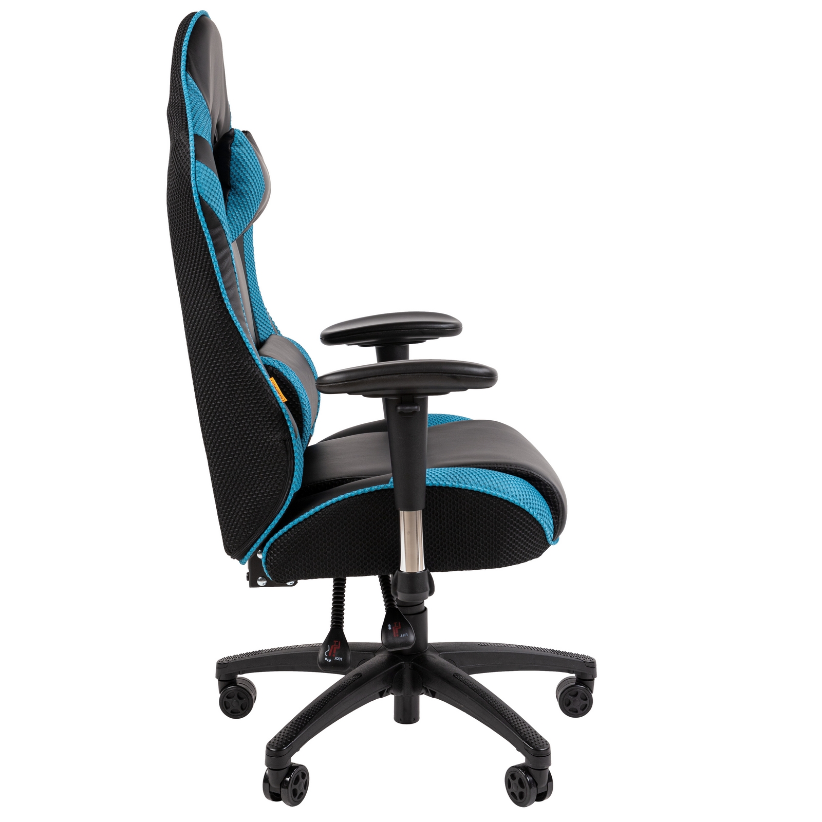 Игровое компьютерное кресло CHAIRMAN 43, экокожа, черный/бирюзовый (M)