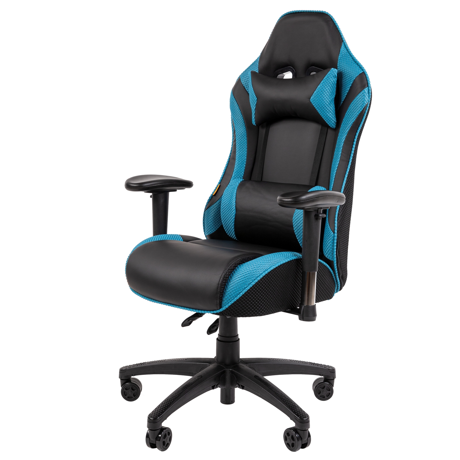 Игровое компьютерное кресло CHAIRMAN 43, экокожа, черный/бирюзовый (M)