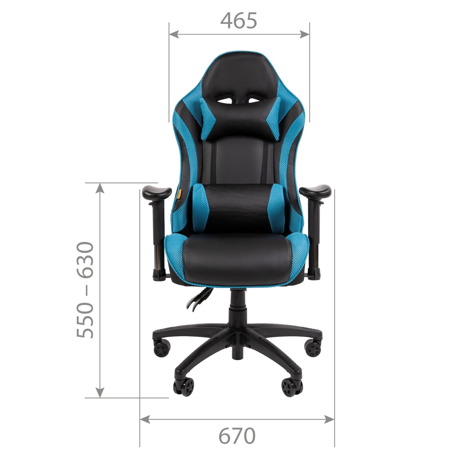 Игровое компьютерное кресло CHAIRMAN 43, экокожа, черный/бирюзовый (M)