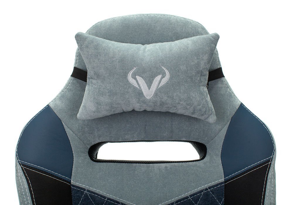 Игровое кресло БЮРОКРАТ VIKING 6 KNIGHT, ткань/экокожа, синий/голубой