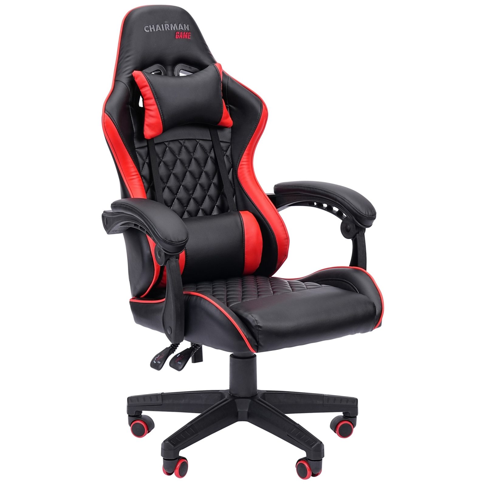 Игровое кресло CHAIRMAN 28, экокожа, черный/красный