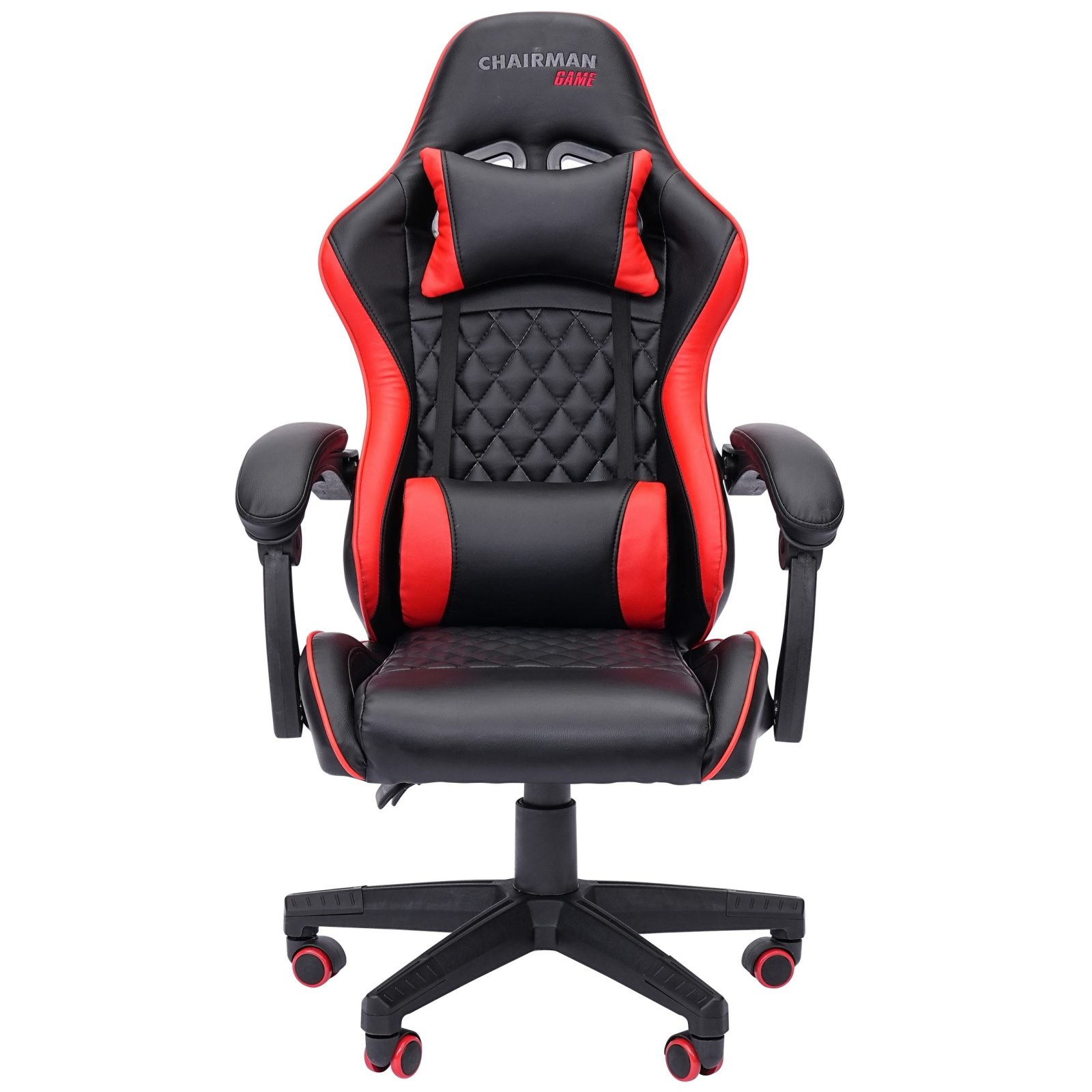 Игровое кресло CHAIRMAN 28, экокожа, черный/красный