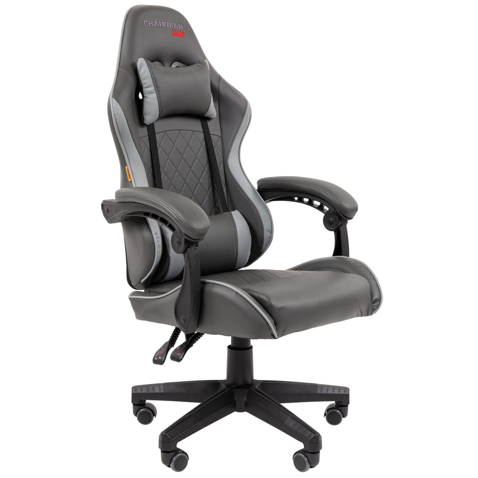 Игровое кресло CHAIRMAN 28, экокожа, черный/серый
