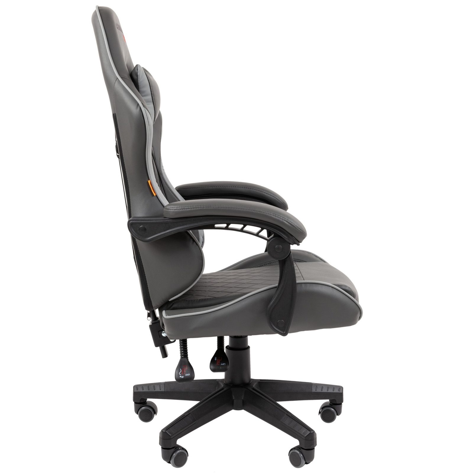 Игровое кресло CHAIRMAN 28, экокожа, черный/серый