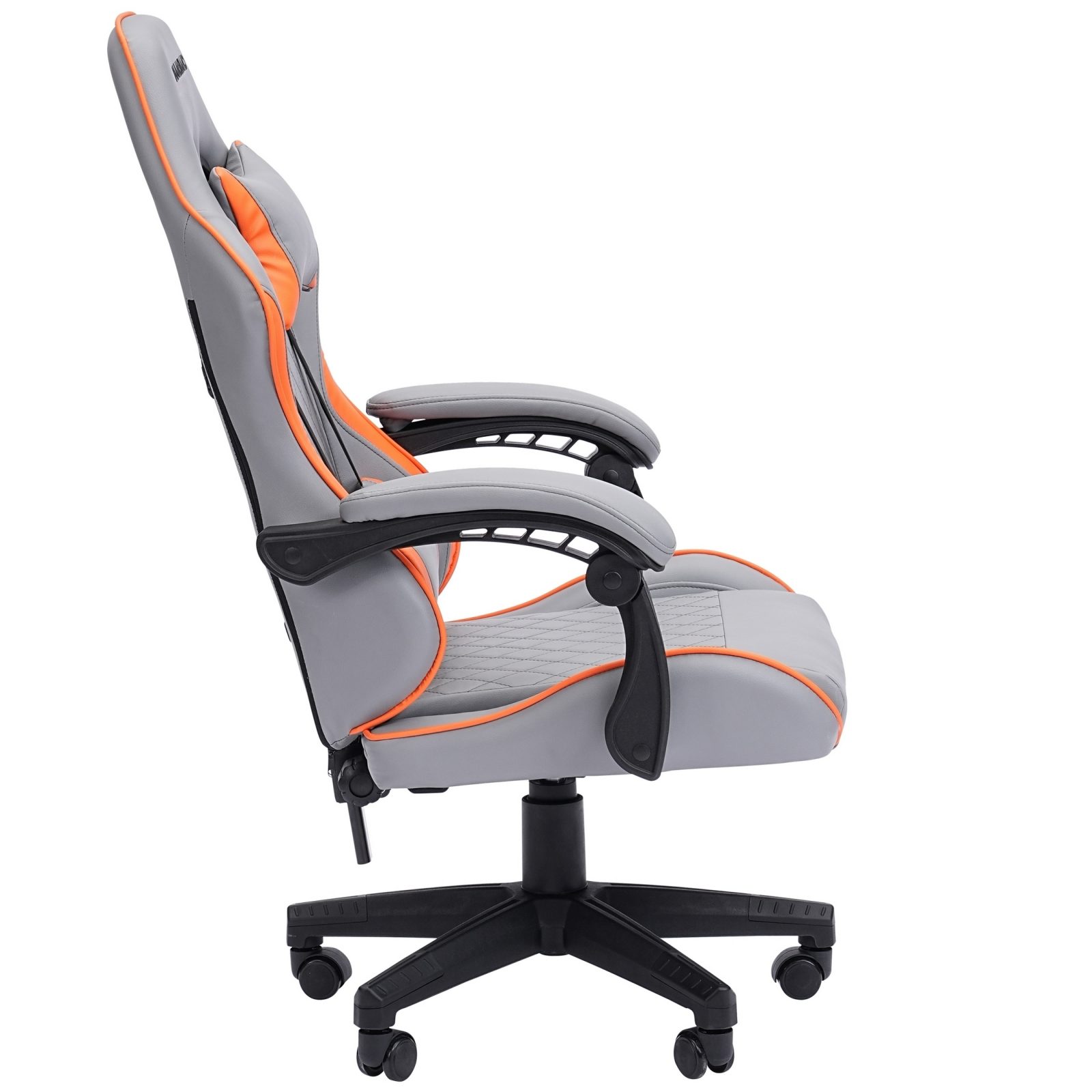 Игровое кресло CHAIRMAN 28, экокожа, серый/оранжевый