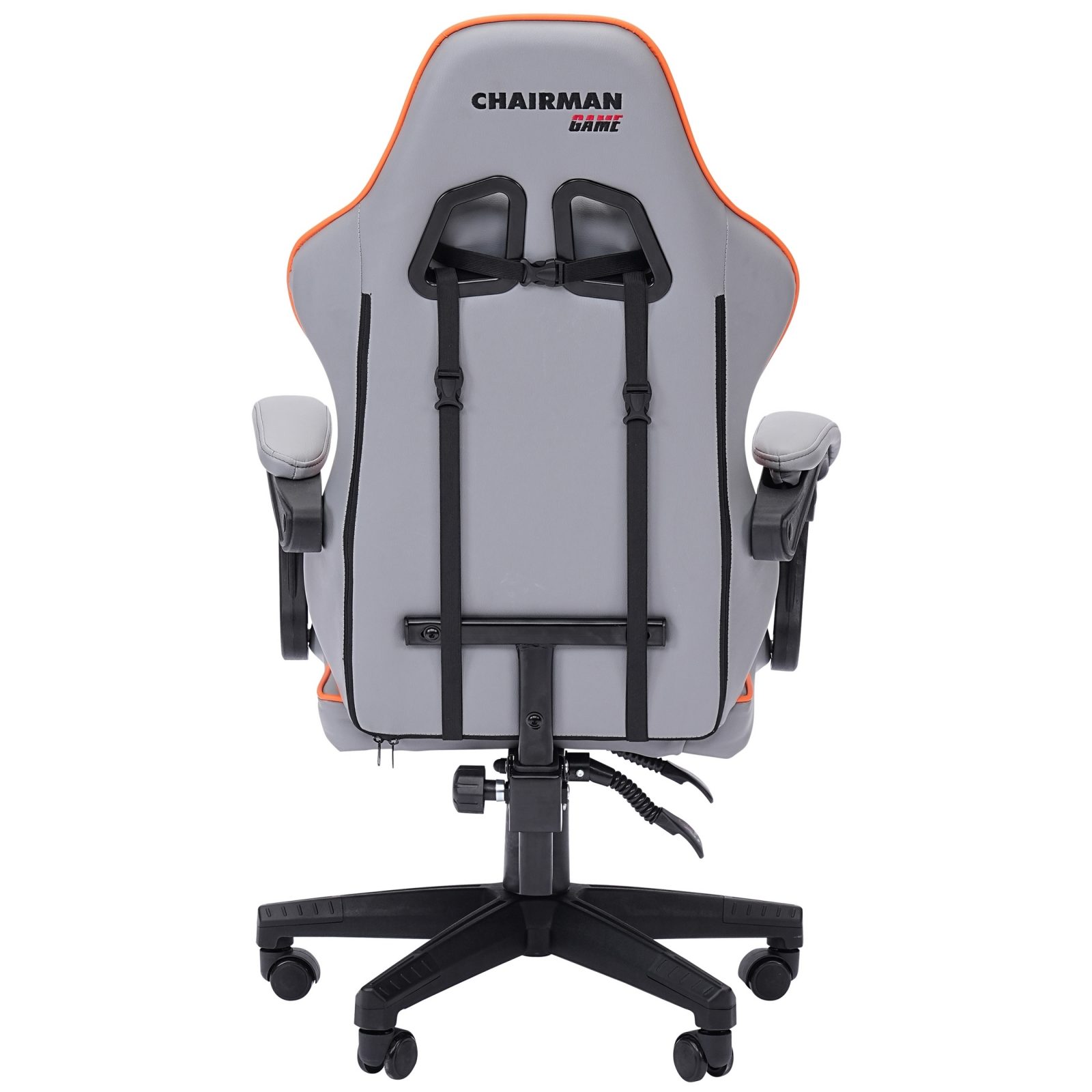 Игровое кресло CHAIRMAN 28, экокожа, серый/оранжевый