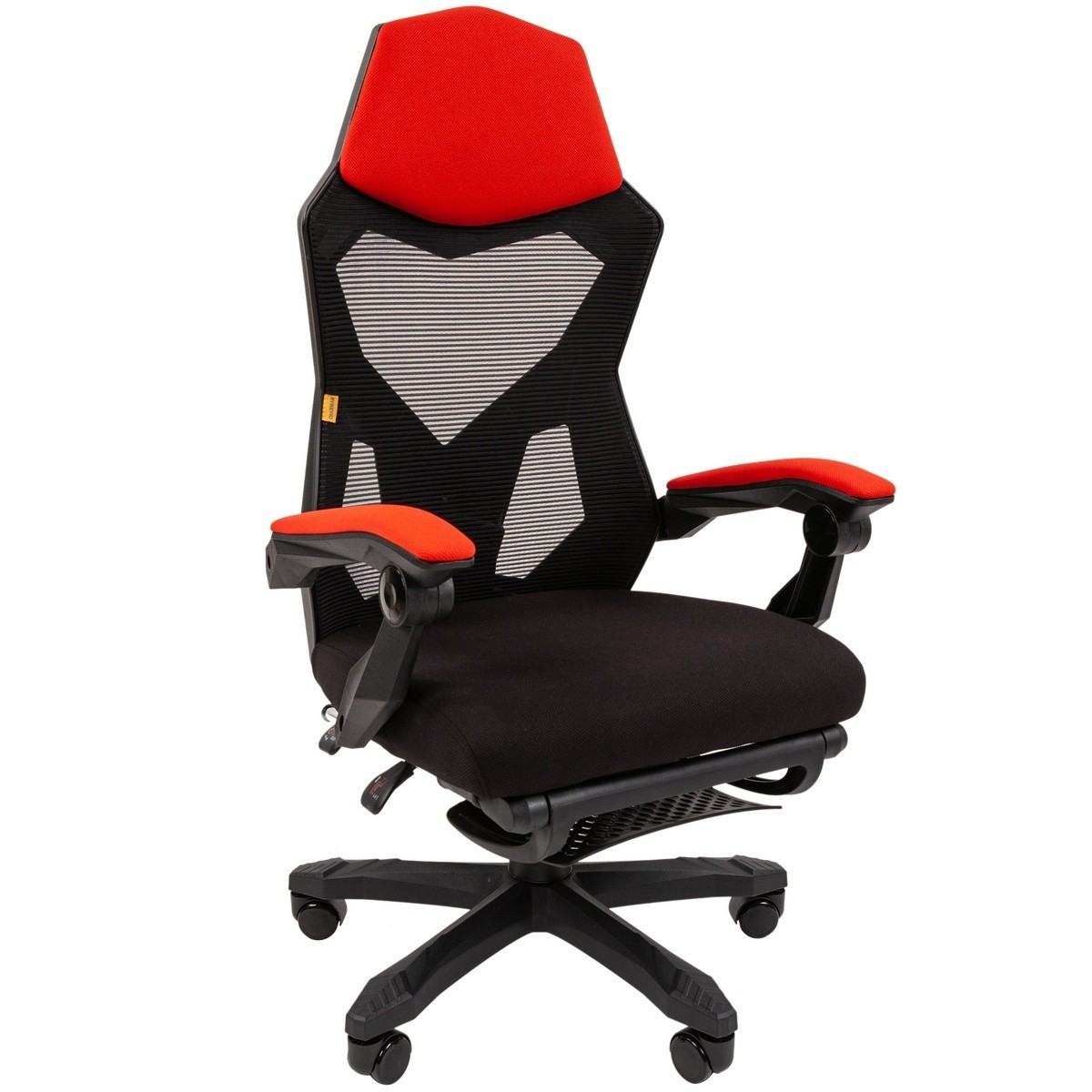 Игровое кресло CHAIRMAN 571, ткань/сетка, черный/красный