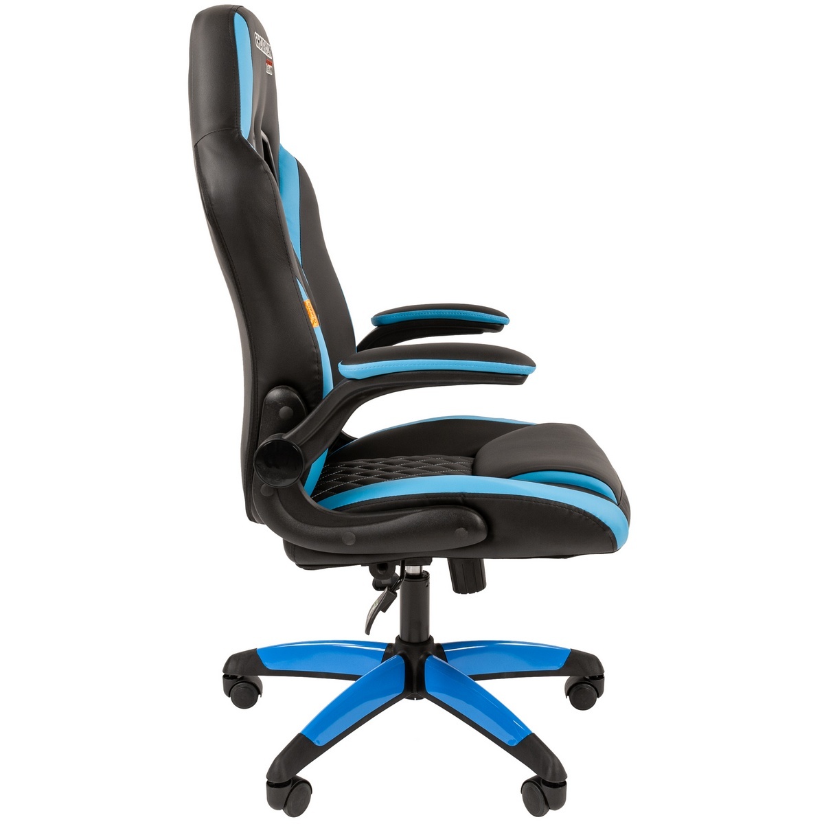 Игровое кресло CHAIRMAN ДРАЙВ 15, экокожа, черный/голубой