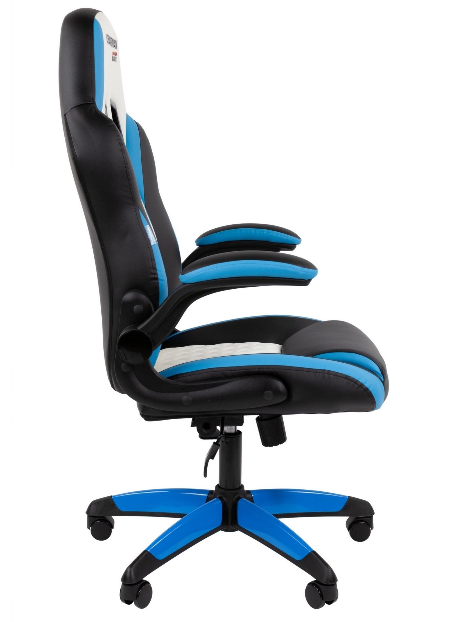 Игровое кресло CHAIRMAN ДРАЙВ 15, экокожа, черный/голубой/белый