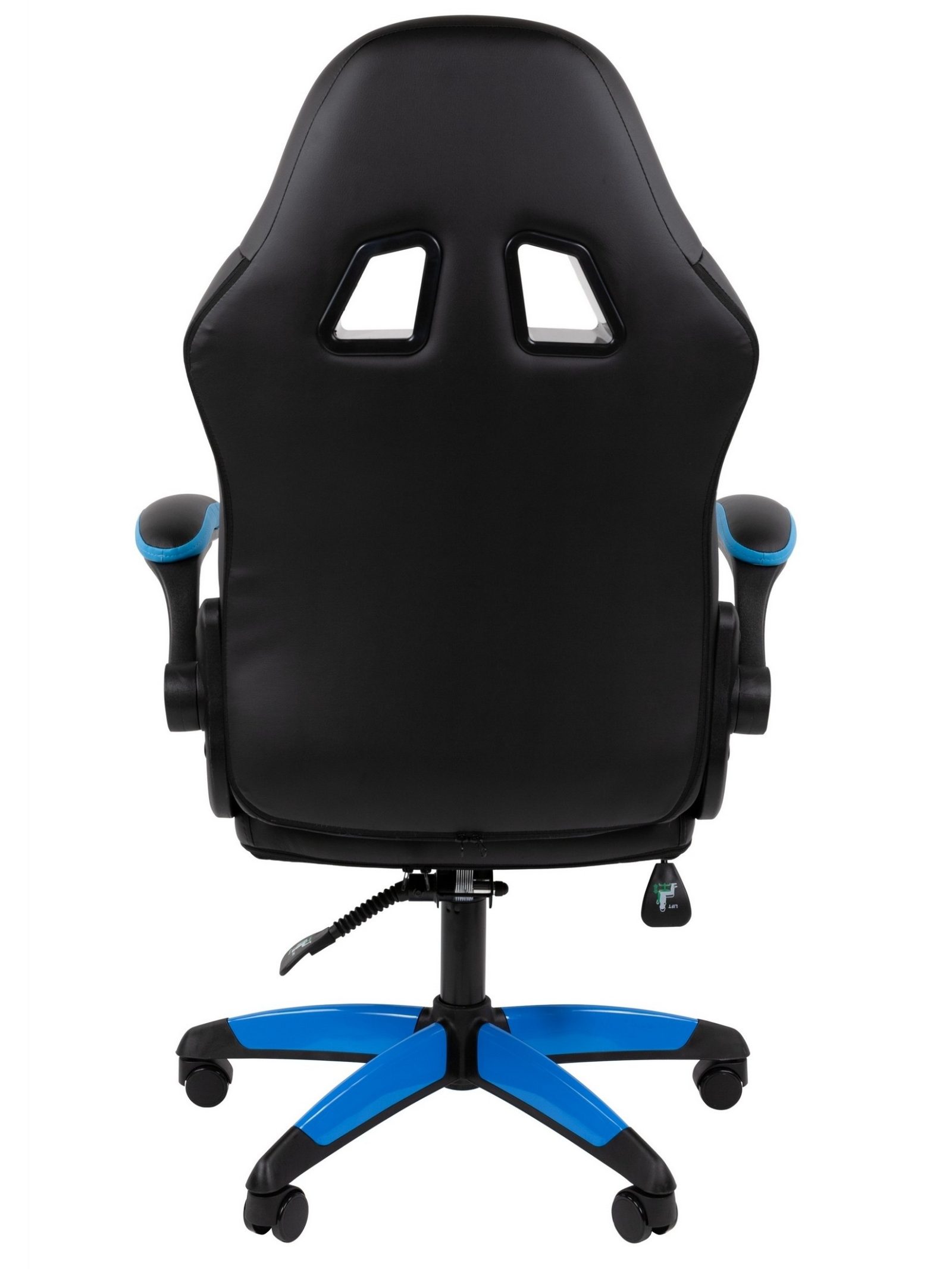 Игровое кресло CHAIRMAN ДРАЙВ 15, экокожа, черный/голубой/белый