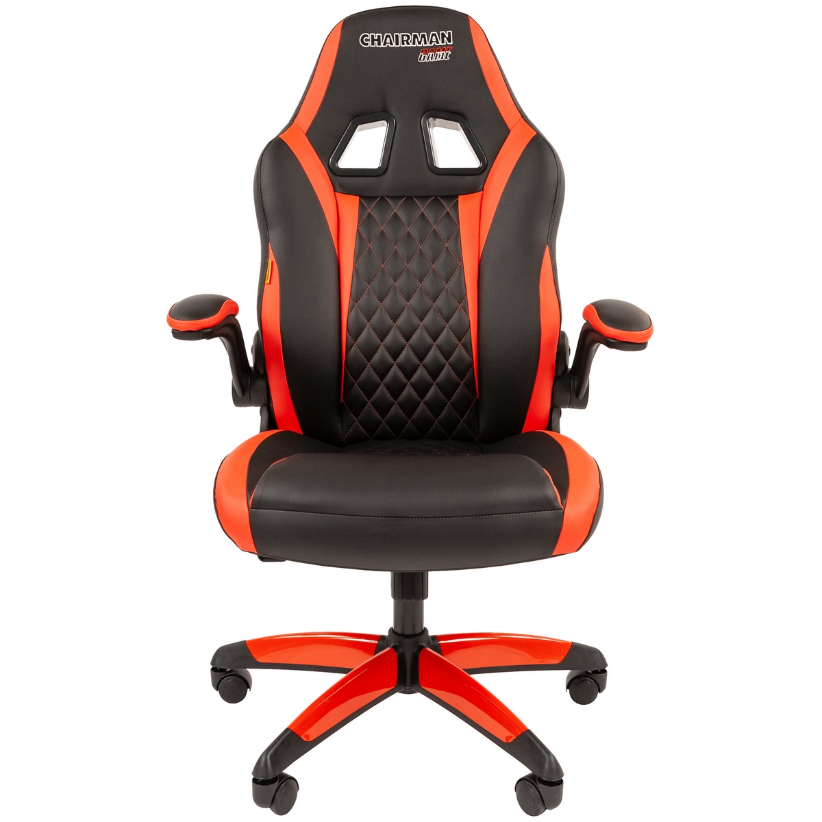 Игровое кресло CHAIRMAN ДРАЙВ 15, экокожа, черный/красный