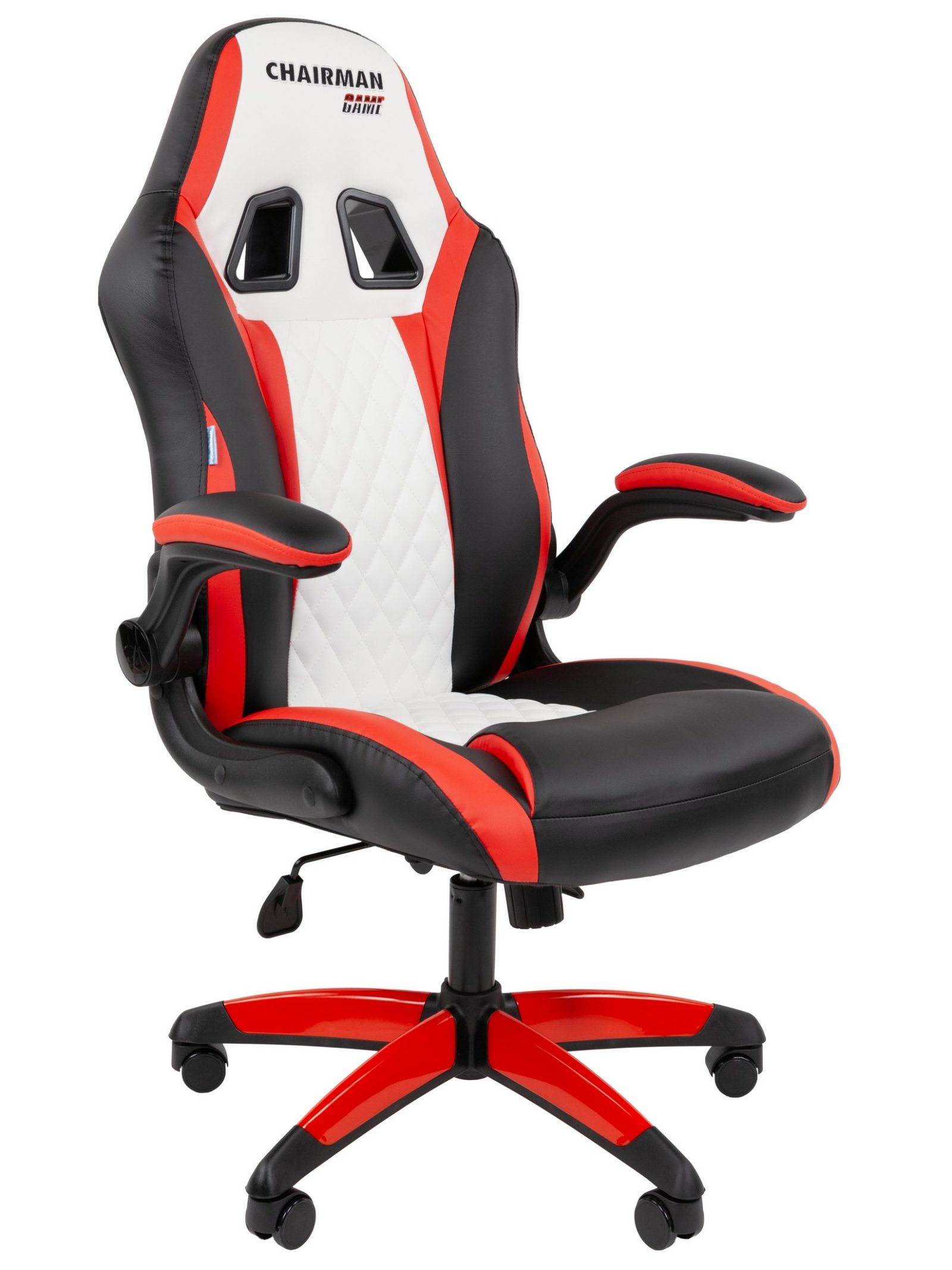 Игровое кресло CHAIRMAN ДРАЙВ 15, экокожа, черный/красный/белый