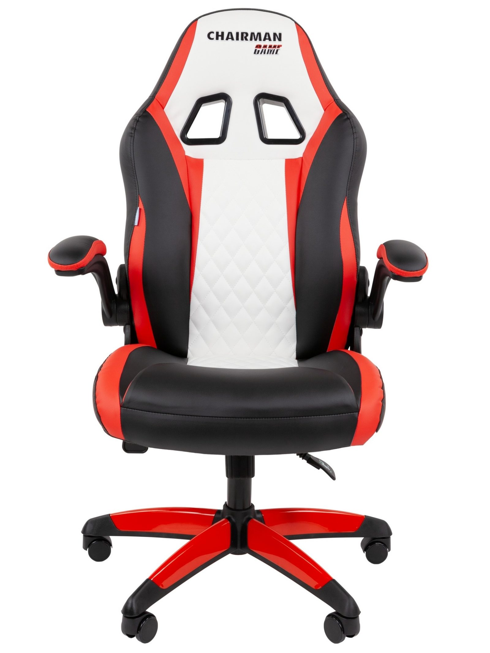 Игровое кресло CHAIRMAN ДРАЙВ 15, экокожа, черный/красный/белый