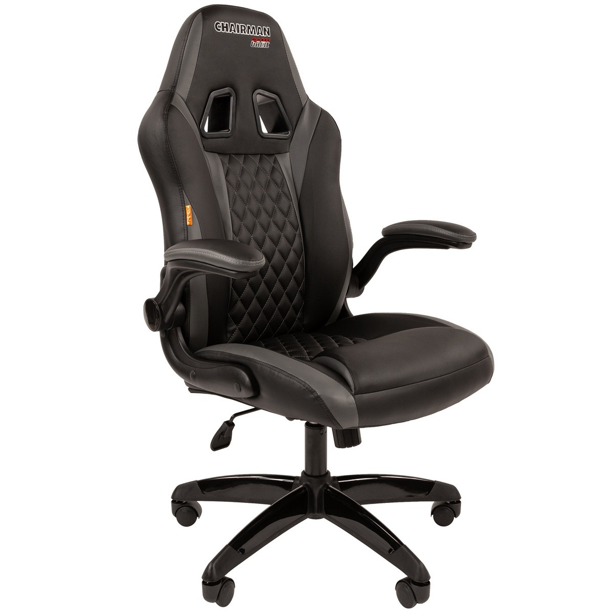 Игровое кресло CHAIRMAN ДРАЙВ 15, экокожа, черный/серый