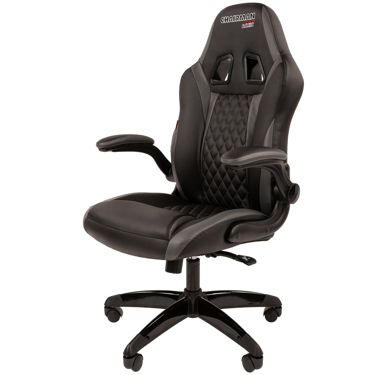 Игровое кресло CHAIRMAN ДРАЙВ 15, экокожа, черный/серый