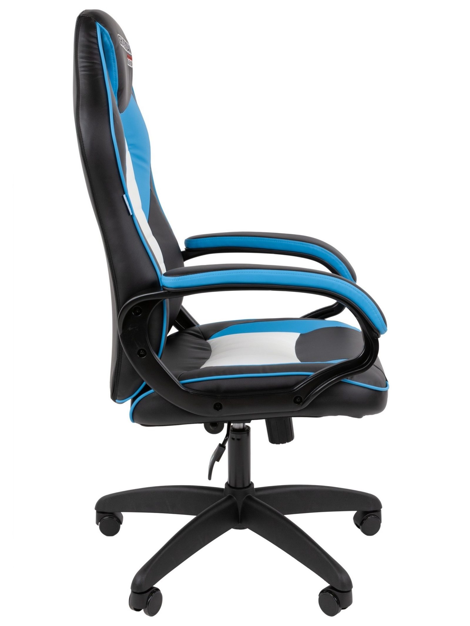 Игровое кресло CHAIRMAN ДРАЙВ 16, экокожа, черный/голубой/белый