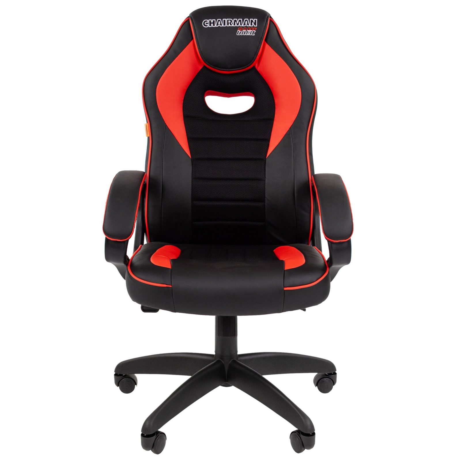 Игровое кресло CHAIRMAN ДРАЙВ 16, экокожа, черный/красный