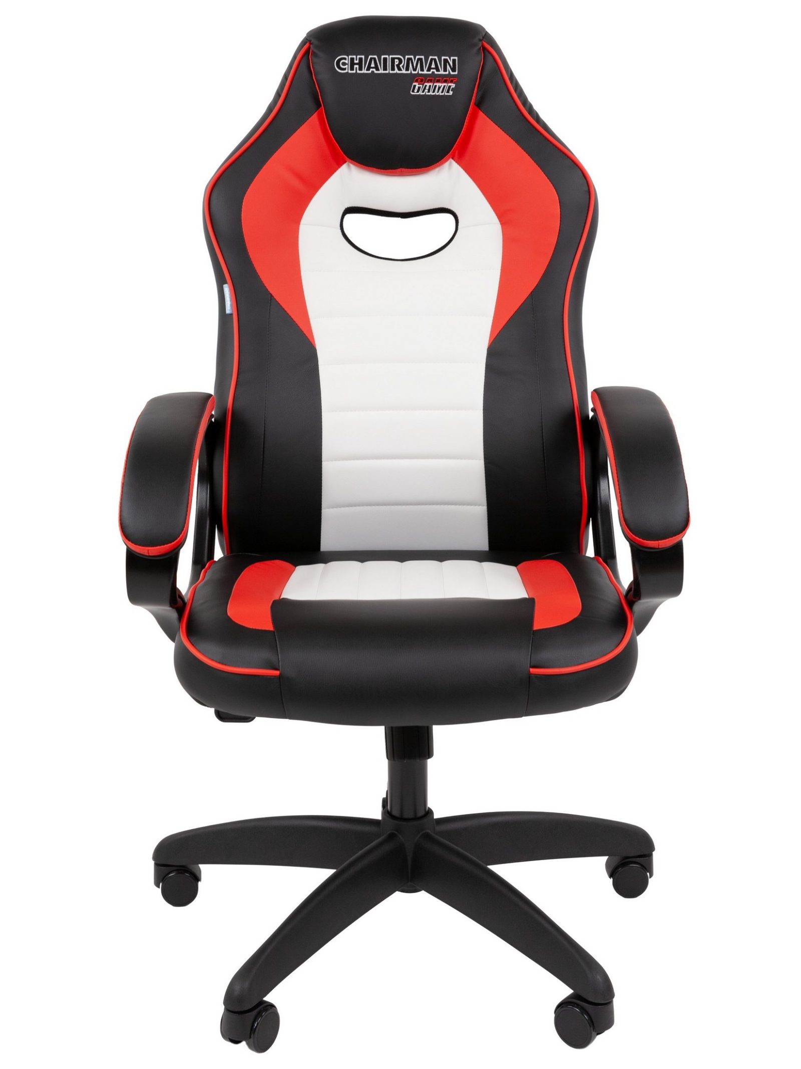 Игровое кресло CHAIRMAN ДРАЙВ 16, экокожа, черный/красный/белый
