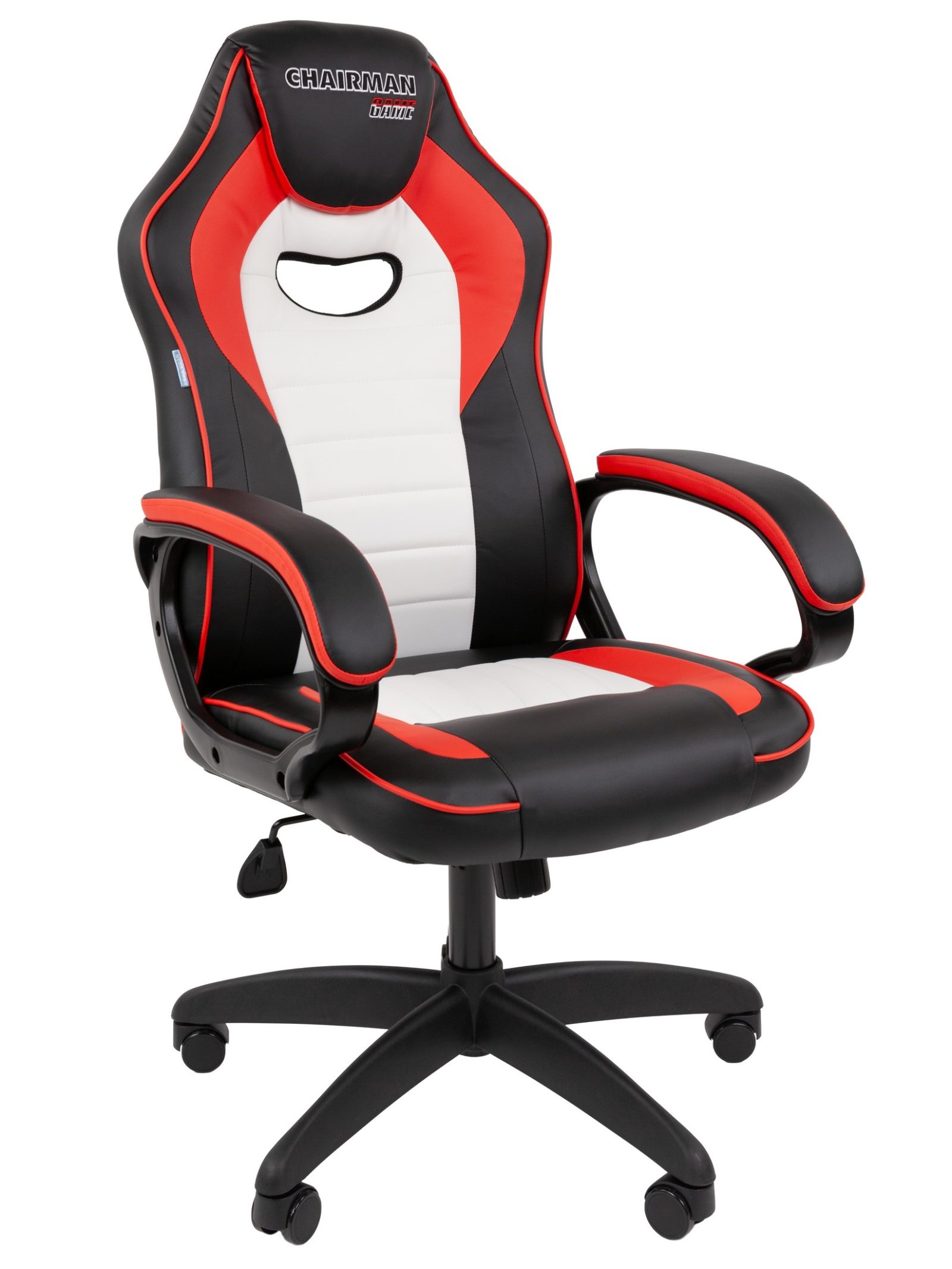 Игровое кресло CHAIRMAN ДРАЙВ 16, экокожа, черный/красный/белый