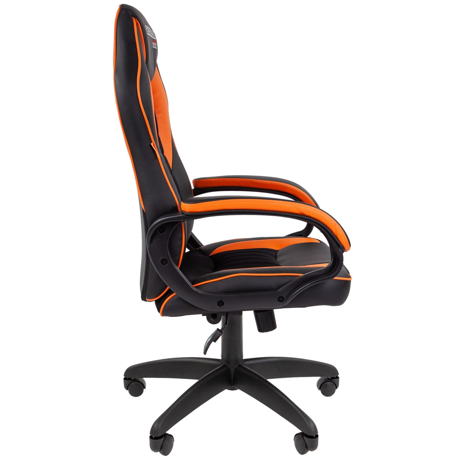 Игровое кресло CHAIRMAN ДРАЙВ 16, экокожа, черный/оранжевый
