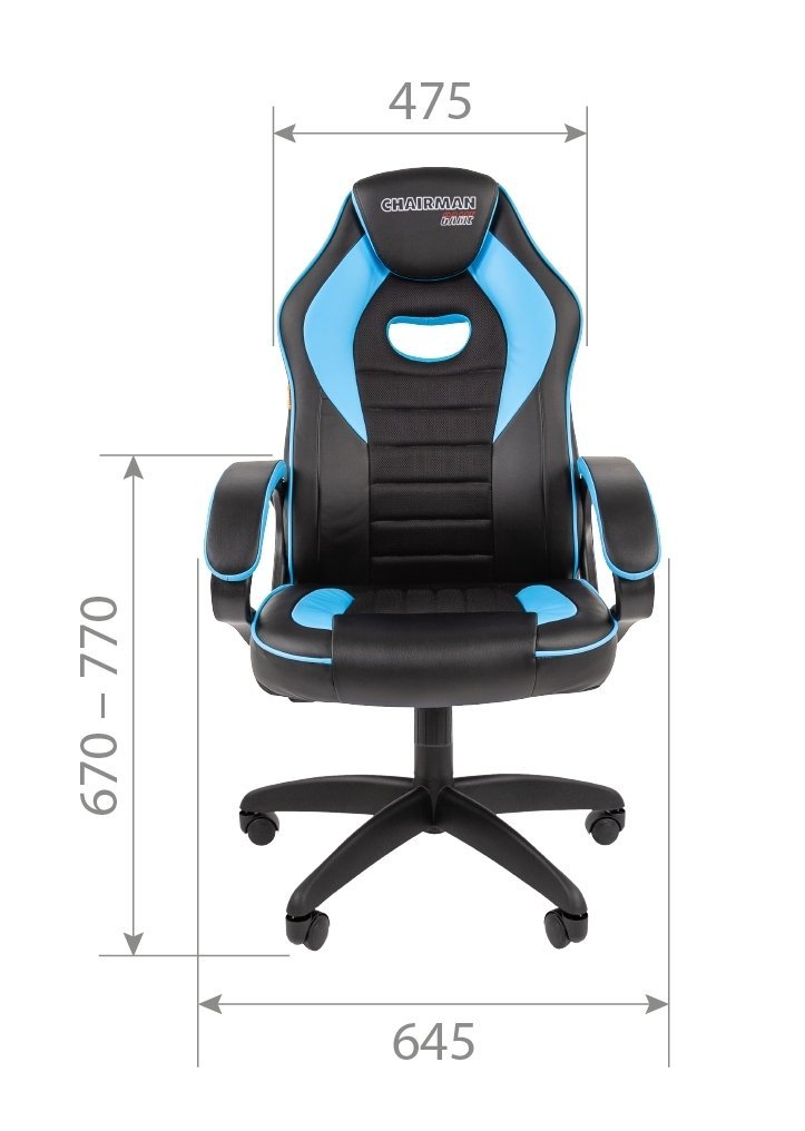 Игровое кресло CHAIRMAN ДРАЙВ 16, экокожа, черный/оранжевый