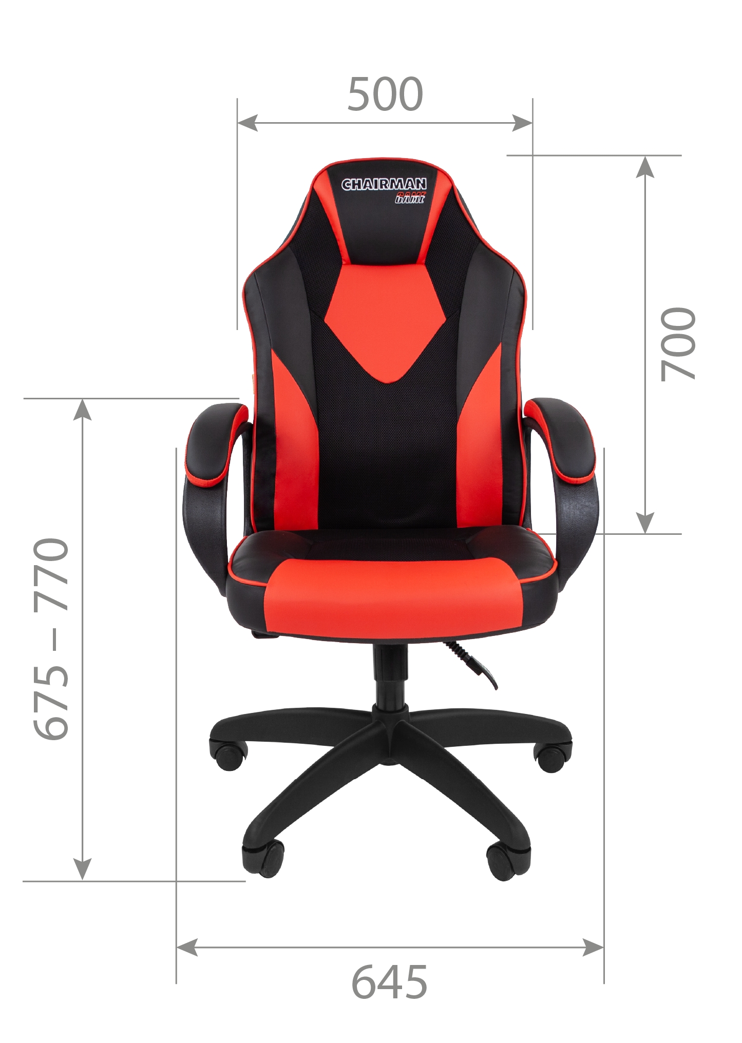Игровое кресло CHAIRMAN ДРАЙВ 17, экокожа, черный/красный