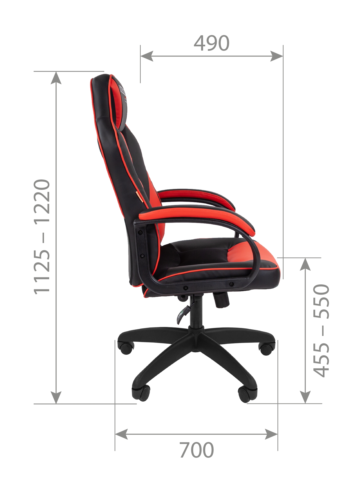 Игровое кресло CHAIRMAN ДРАЙВ 17, экокожа, черный/красный
