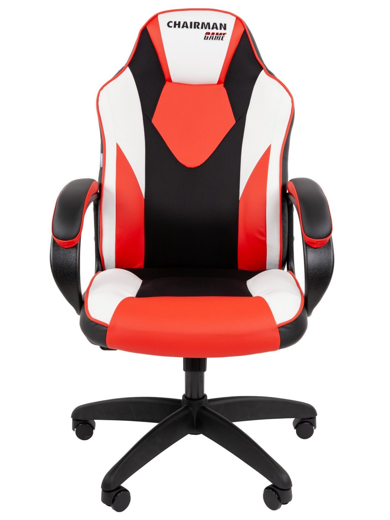 Игровое кресло CHAIRMAN ДРАЙВ 17, экокожа, черный/красный/белый