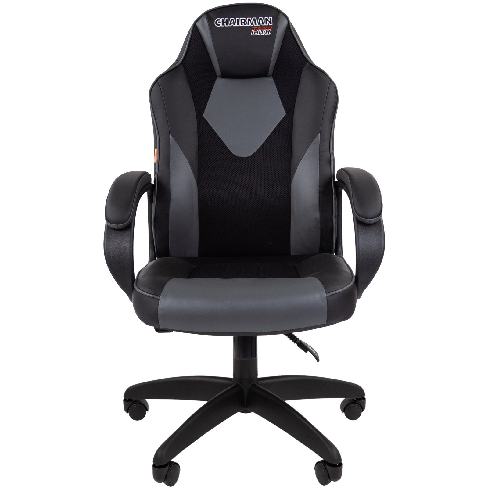 Игровое кресло CHAIRMAN ДРАЙВ 17, экокожа, черный/серый
