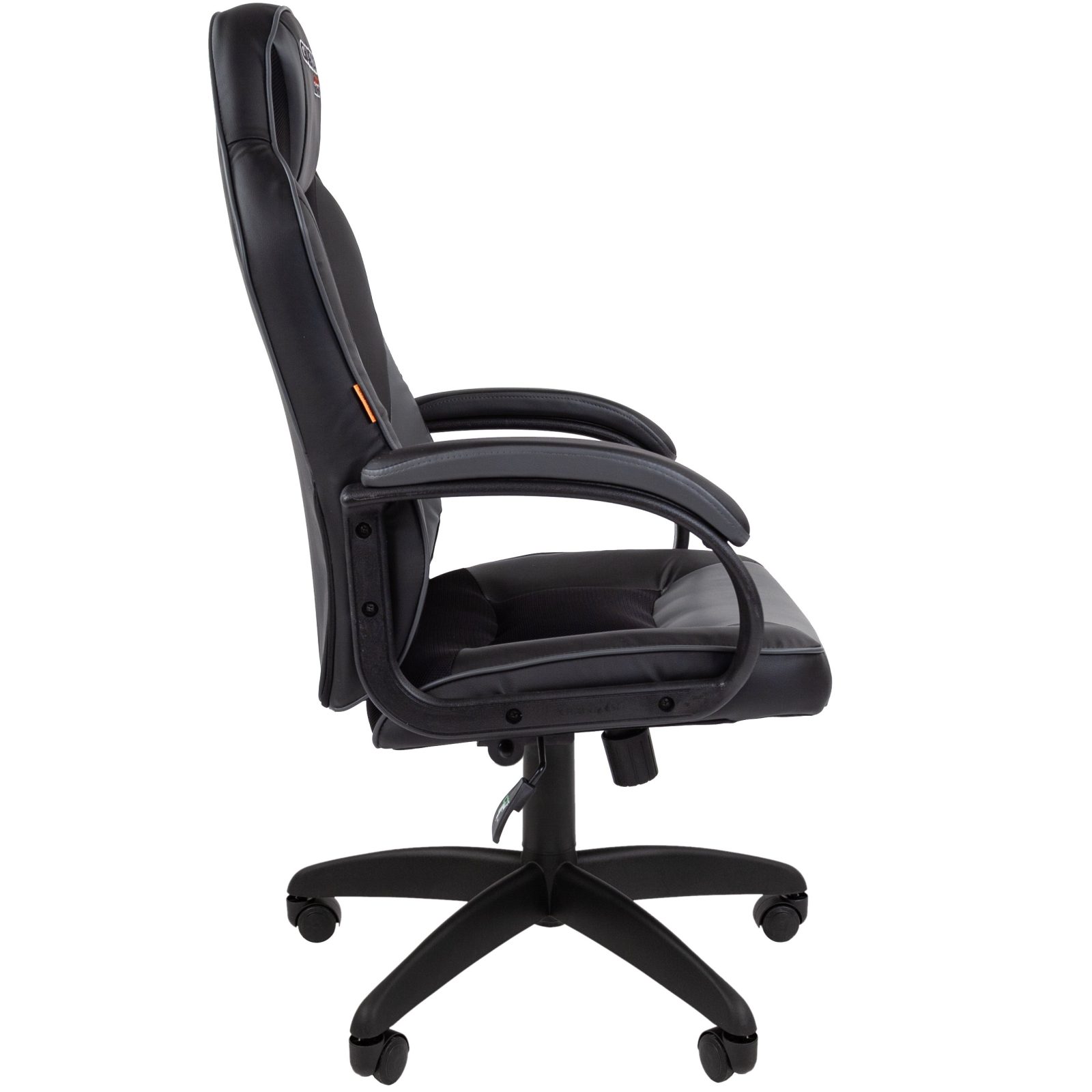 Игровое кресло CHAIRMAN ДРАЙВ 17, экокожа, черный/серый