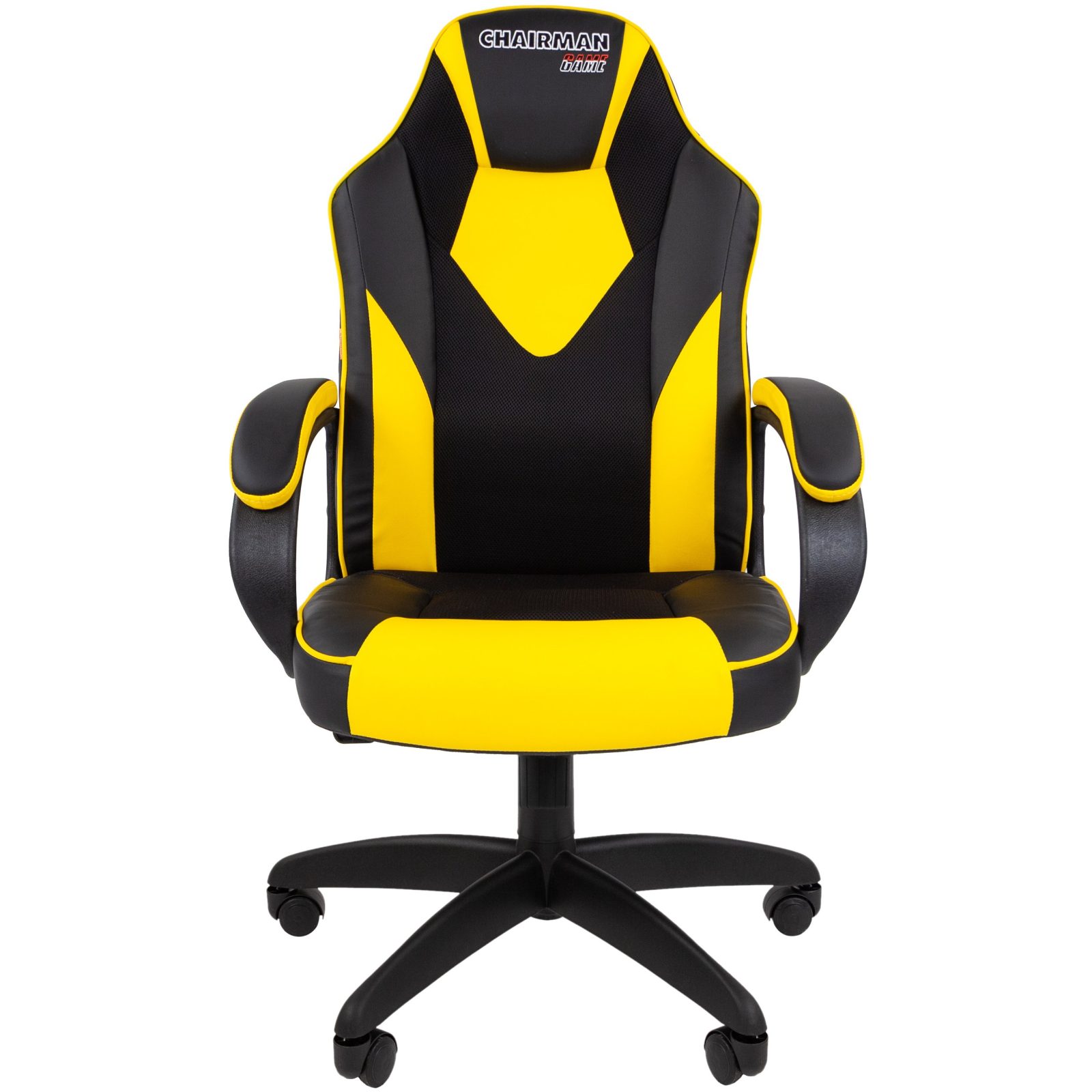 Игровое кресло CHAIRMAN ДРАЙВ 17, экокожа, черный/желтый