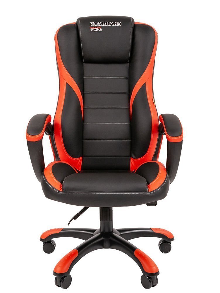 Игровое кресло CHAIRMAN ДРАЙВ 22, экокожа, черный/красный