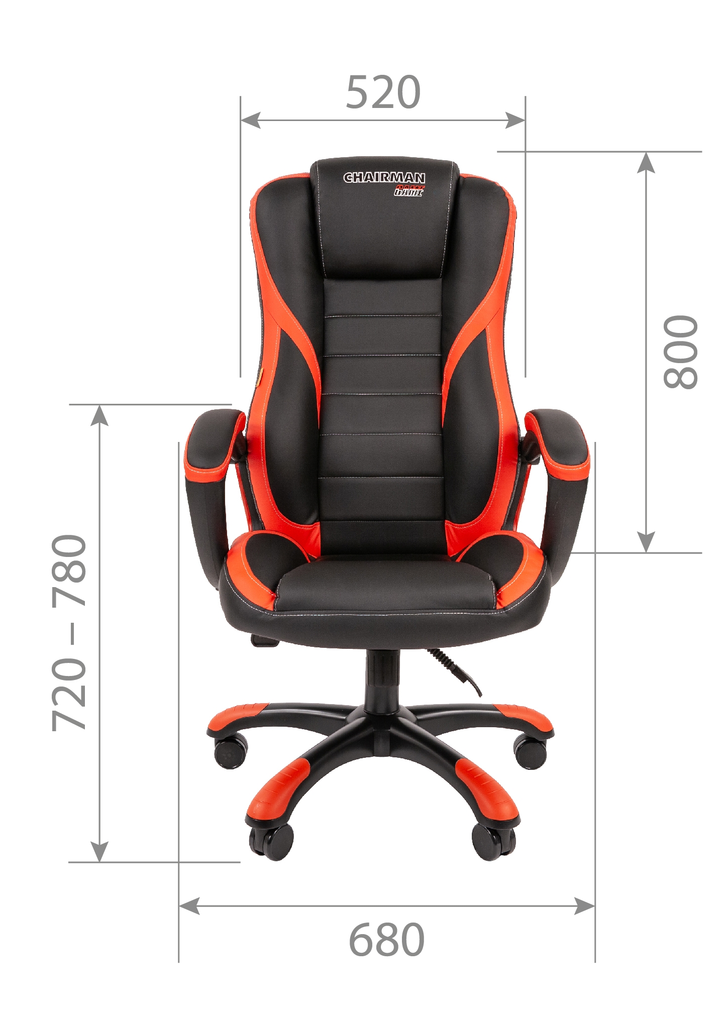 Игровое кресло CHAIRMAN ДРАЙВ 22, экокожа, черный/красный