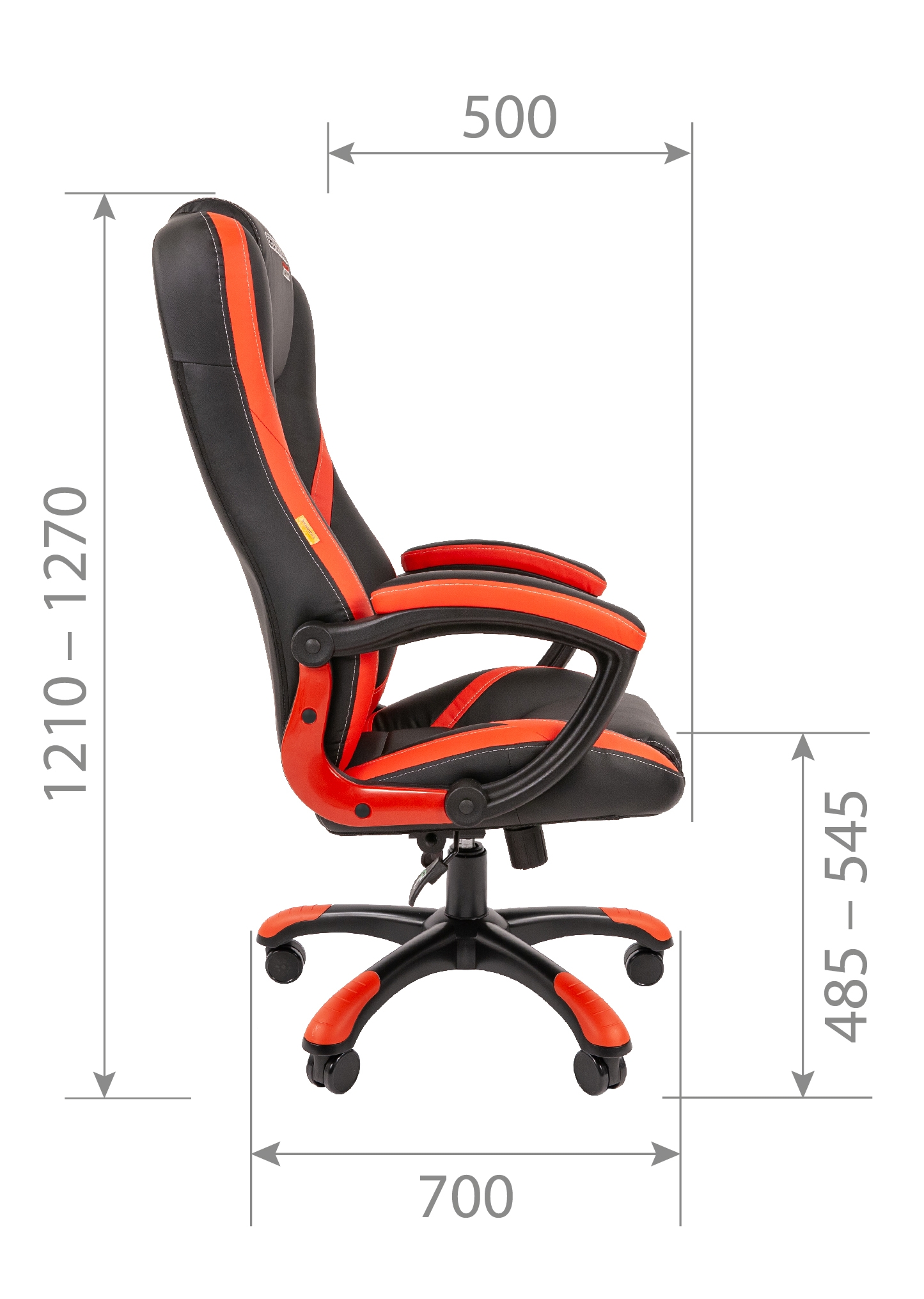 Игровое кресло CHAIRMAN ДРАЙВ 22, экокожа, черный/красный